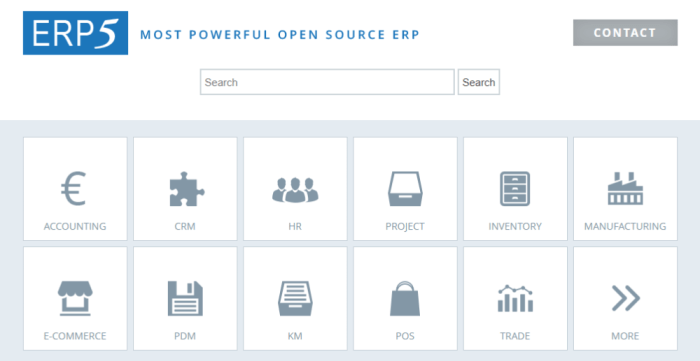 ERP software for self-service